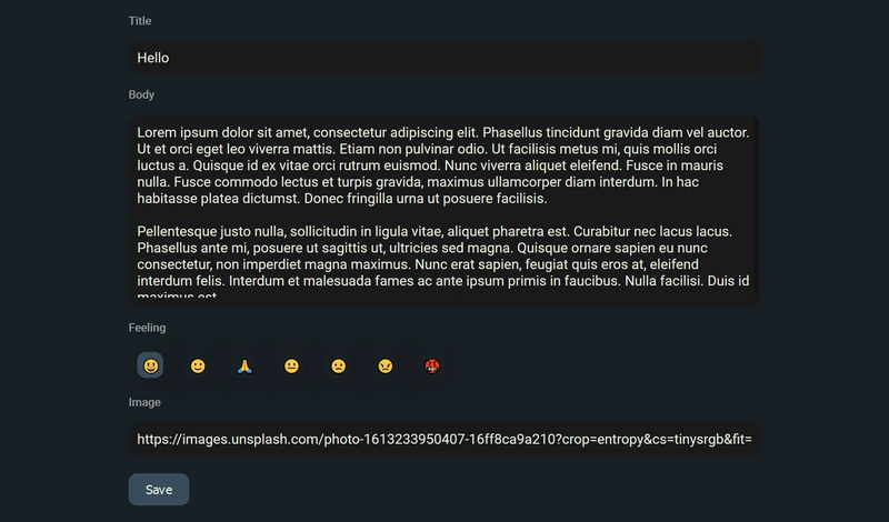 Demo for Journal App